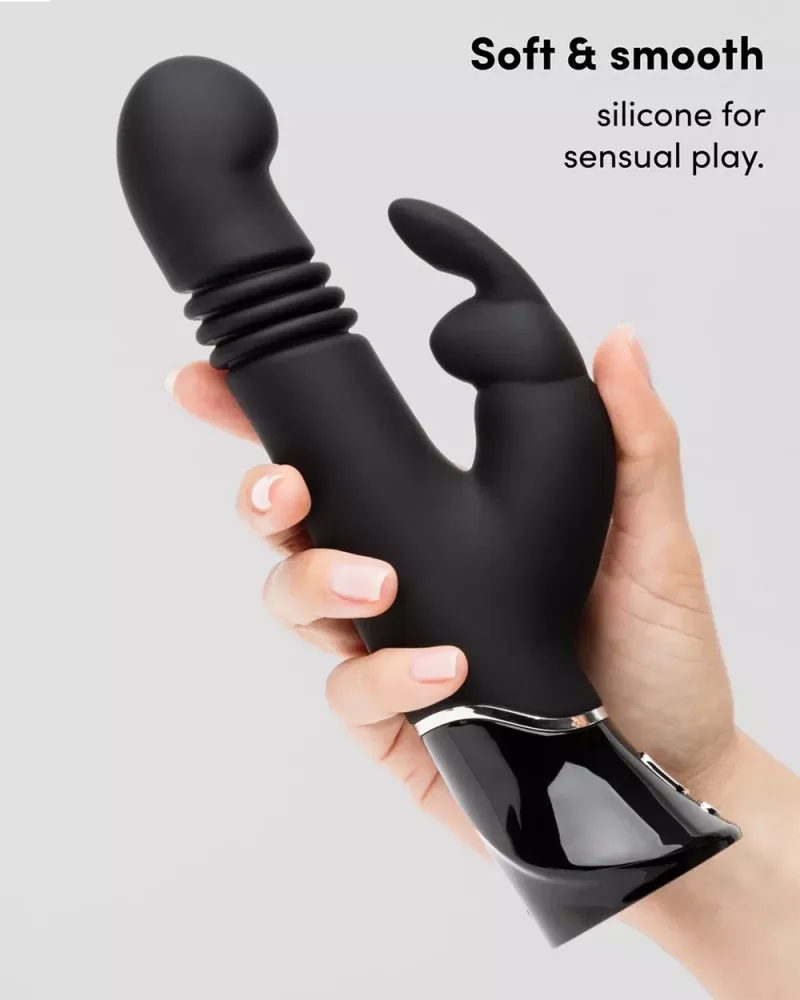 Lovehoney Fifty Shades Greedy Girl Rabbit Vibrator Premium — Premium Silicone Material – Soft, Smooth, and Safe
