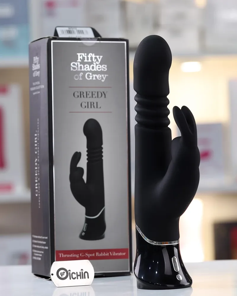 Lovehoney Fifty Shades Greedy Girl Rabbit Vibrator Premium — Inspired by the wild world of BDSM, this elegant and