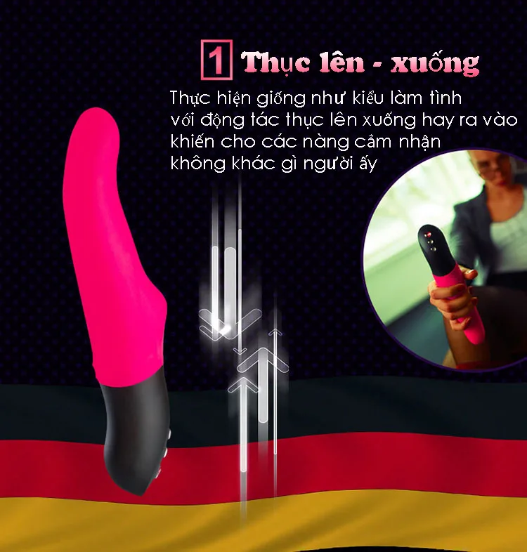 Fun Pulsador German Premium Vibrating Thrusting Dildo — hình 3