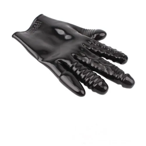USA High-Grade Silicon Ribbed Gloves G-Spot Anal Stimulator — hình 3
