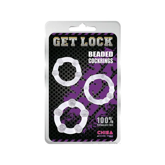 Get Lock Chisa Set 3 Beaded Cock Rings Delay Ejaculation — hình 4