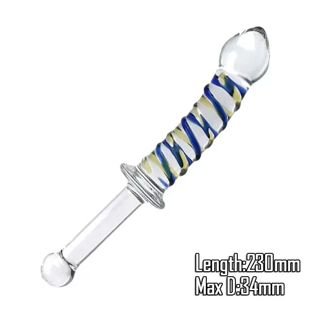 Double-Ended Glass Dildo Handheld Dual Stimulation Sensation — Made from premium Borosilicate glass, this transparent toy