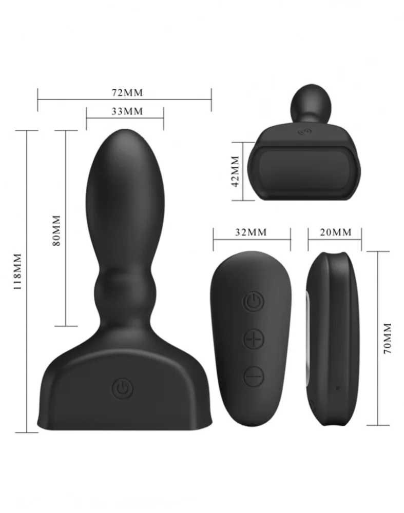 Rettylove Wireless Remote Anal Vibrating Inflatable Plug — hình 3
