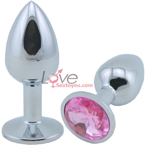 Colorful Stainless Steel Anal Plug Round Gem Sizes — Easy To Use with Maximum Enjoyment