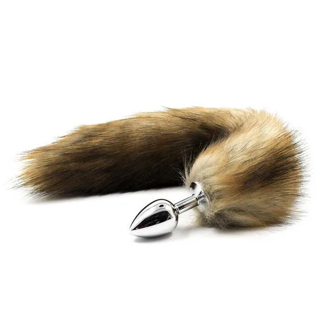 Stainless Steel Fox Tail Anal Plug Reusable Massage — hình 4