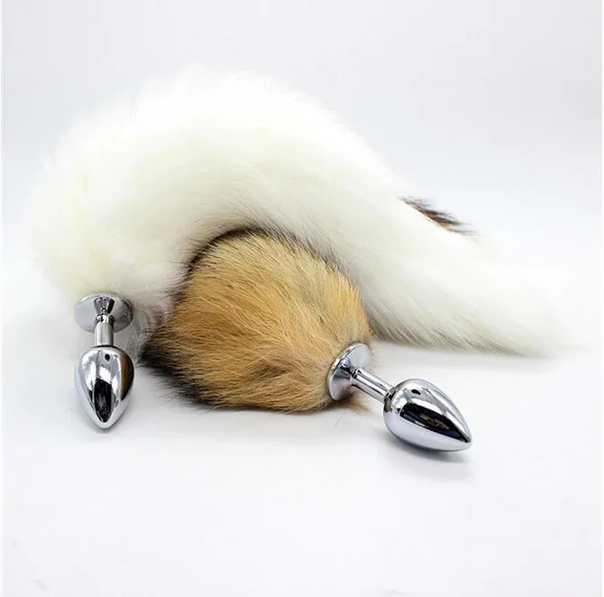Stainless Steel Fox Tail Anal Plug Reusable Massage — hình 2