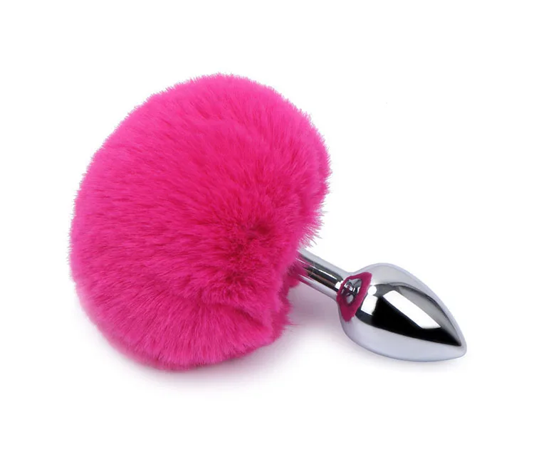 Multi Color Bunny Tail Metal Anal Plug Prostate Massager — hình 8
