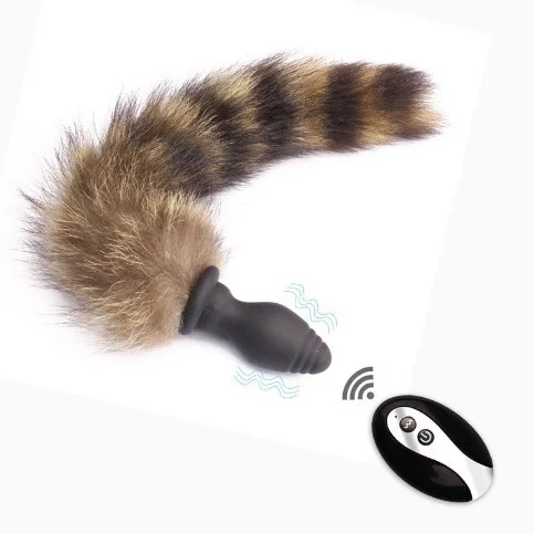 Fox Tail Butt Plug with Remote Vibration Silicone — hình 4