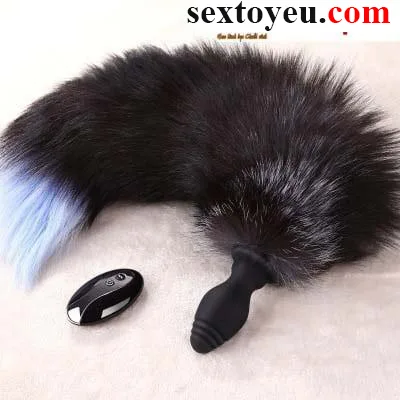 Fox Tail Butt Plug with Remote Vibration Silicone — hình 7