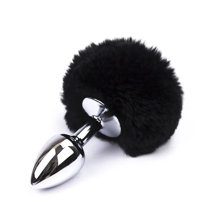 Multi Color Bunny Tail Metal Anal Plug Prostate Massager — hình 9