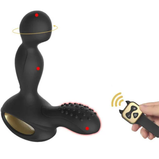 CAKO Remote Controlled 3-Point Rotating Anal Stimulator — Perfect for adventurous lovers seeking new heights, it