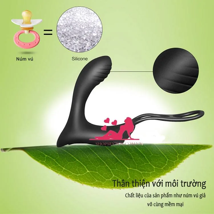Prostate Massage Ring Warming Remote Control Silicone Toy — hình 2