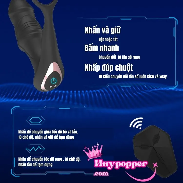 Ancus Prostate Stimulator Shaking Rotating Vibrating Toy — hình 2