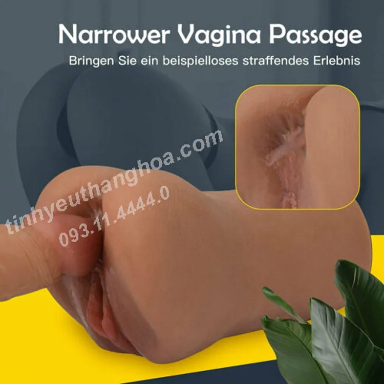 Brown Silicone Soft Realistic Male Masturbator Non — hình 4