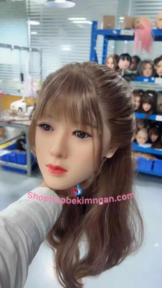 Aoyara Silicone Doll Head Realistic Hair Eyebrows Eyelashes — hình 3