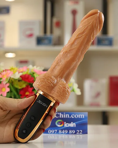 JEUSN Handheld Heat Thrust Silicone Powerful Sex Toy — 10 Multi-Function Vibration & Thrust Modes for Intense