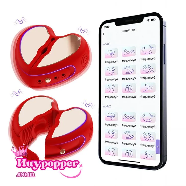 Heart Remote Control Vibrating Nipple Clamps App Operated — hình 6