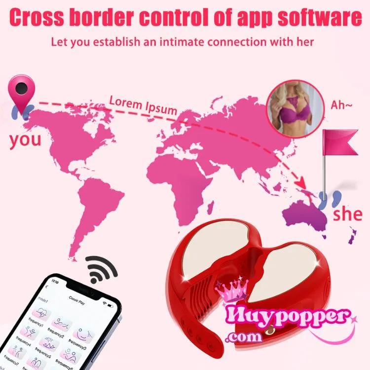 Heart Remote Control Vibrating Nipple Clamps App Operated — hình 7