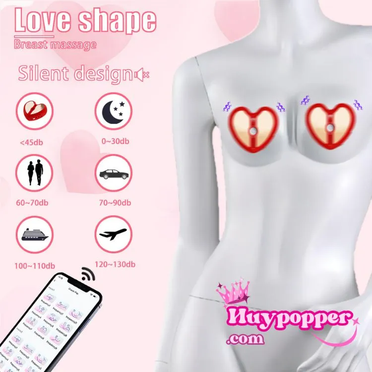 Heart Remote Control Vibrating Nipple Clamps App Operated — hình 2
