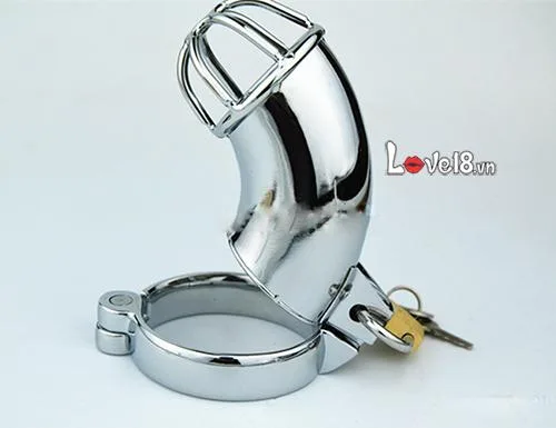 Stainless Steel Male Chastity Cage BDSM Toy Gay Bondage — hình 2