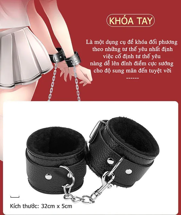 7 Piece BDSM Kit Restraints Bondage Accessories for — hình 2