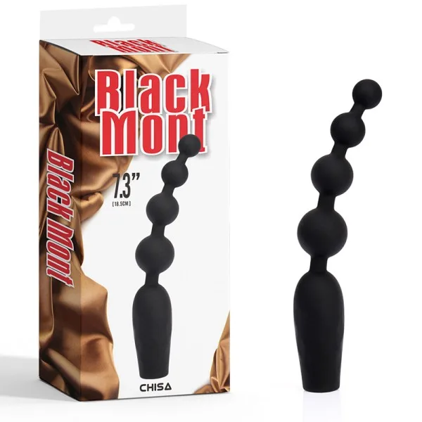 Black Mont Beaded Anal Vibrator Rechargeable 10 Modes — hình 4