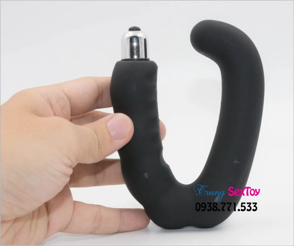 C-Shaped Remote Control Anal Stimulator Rigid Grip — Make this C-shaped anal stimulator a part of your