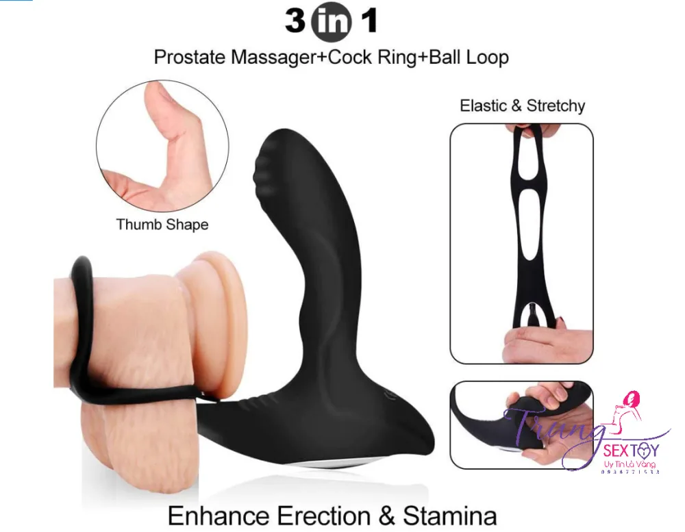3-in-1 Prostate Massage Vibrator Heat Cock Ring Ball Loop — The USB rechargeable battery offers 1 to 2 hours of