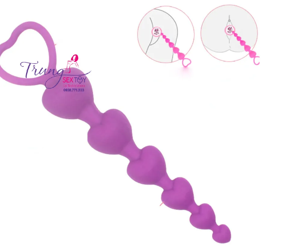 heart bead anal stimulator soft silicone 18.5cm — Color Variety & Perfect Fit