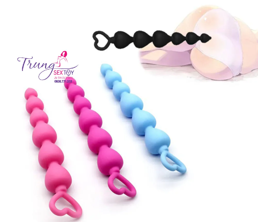 heart bead anal stimulator soft silicone 18.5cm — Unique Design for Maximum Pleasure