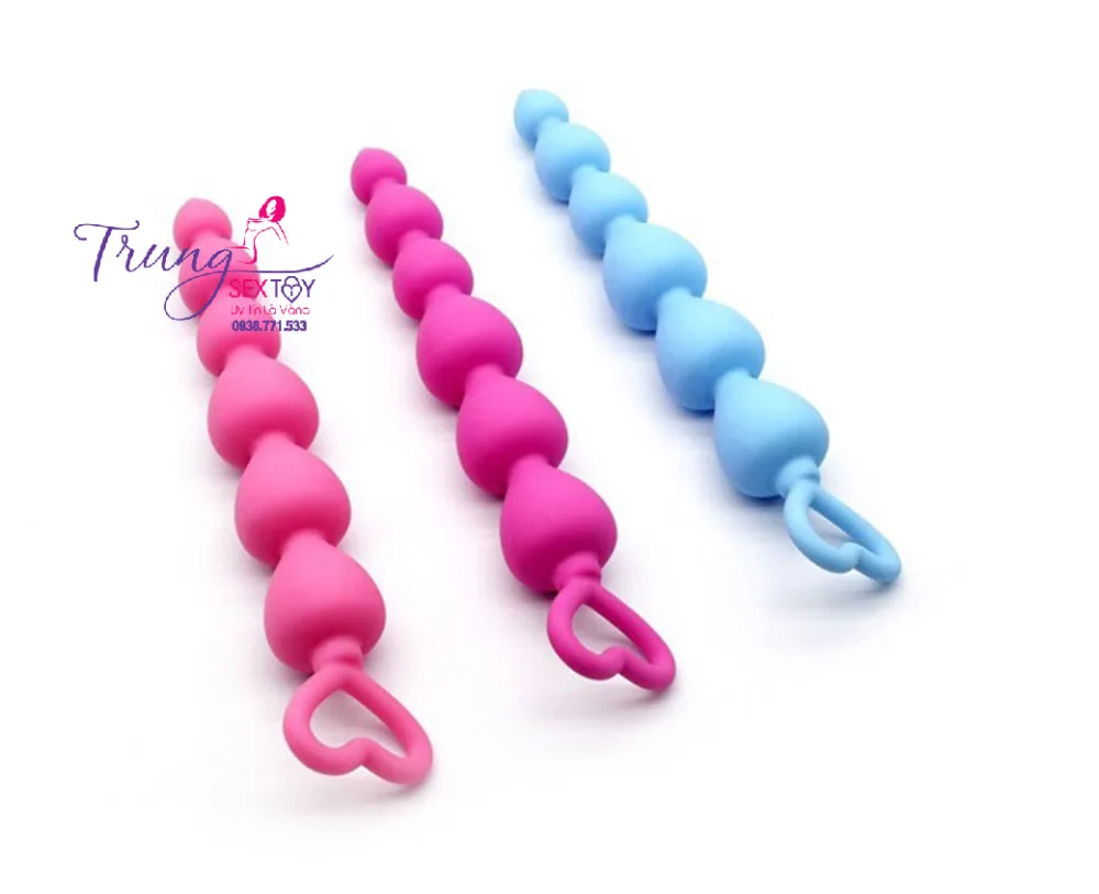 heart bead anal stimulator soft silicone 18.5cm — Easy to Use and Maintain