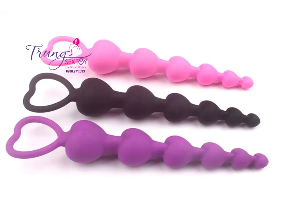 heart bead anal stimulator soft silicone 18.5cm — Premium Material for Safe and Smooth Experience