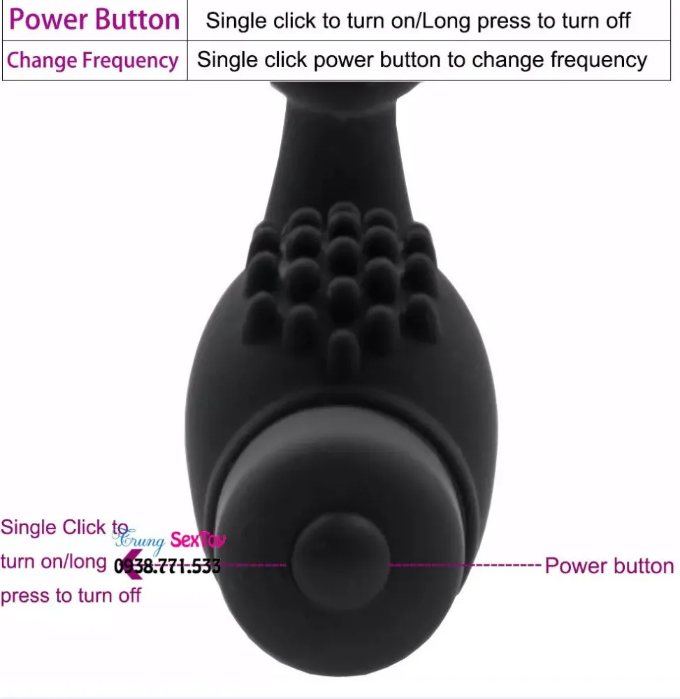 Soft Silicone Gay Anal Vibrator 10 Modes AAA Battery — hình 6