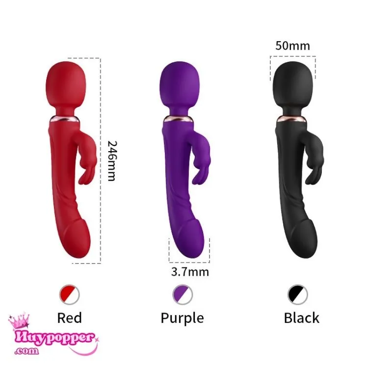 Flora Love Wand Dual Head Rabbit Clitoral G-Spot Stimulator — hình 6