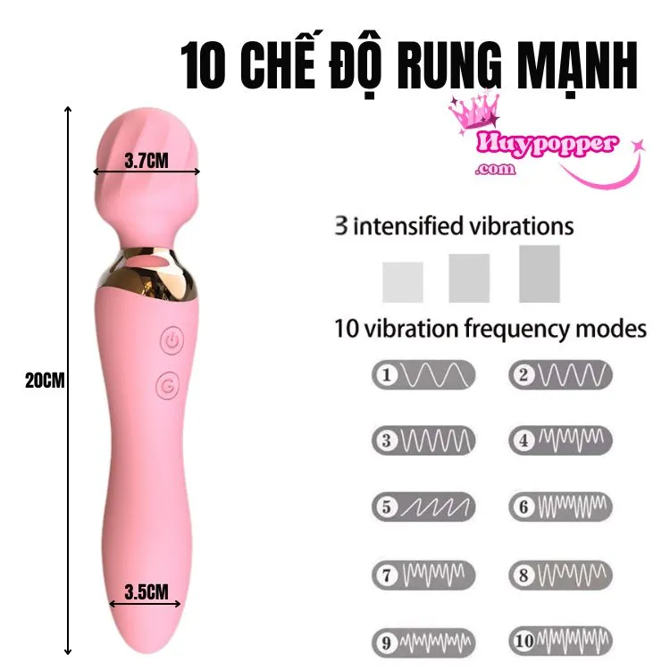 Eros Mini Love Wand Vibrator 10 Strong Waterproof Modes — hình 3