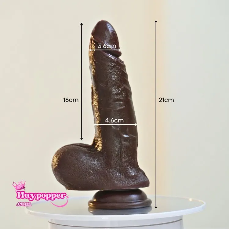 Xiao Black Silicone Realistic Dildo With Ejaculation — Optimized Size and Functionality for Asian Users