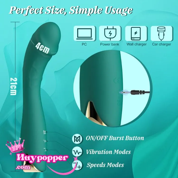 Powerful Whale Blue High-End Vibrating Dildo 10 Modes — Premium Materials & Waterproof Convenience