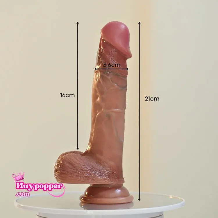 Queen Premium Silicone Realistic Dildo Suction Base — hình 3