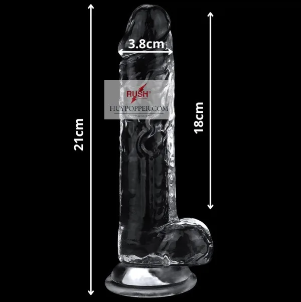 21cm Transparent Wall-Mount Dildo Pure Soft Silicone — Easy to Use and Maintain
