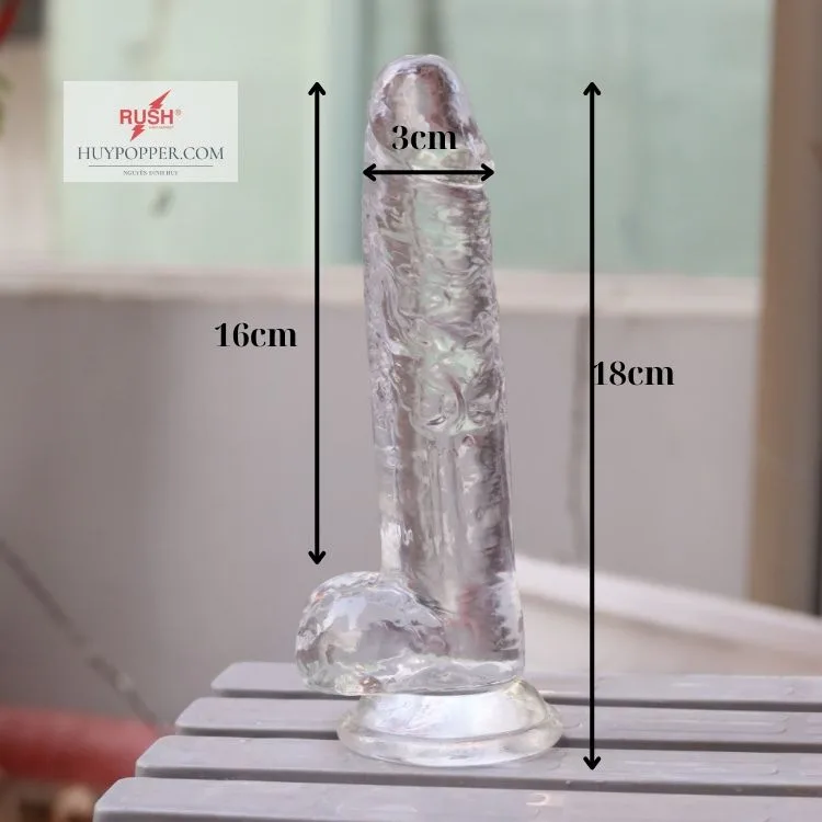 18cm Transparent Realistic Dildo Vibrator