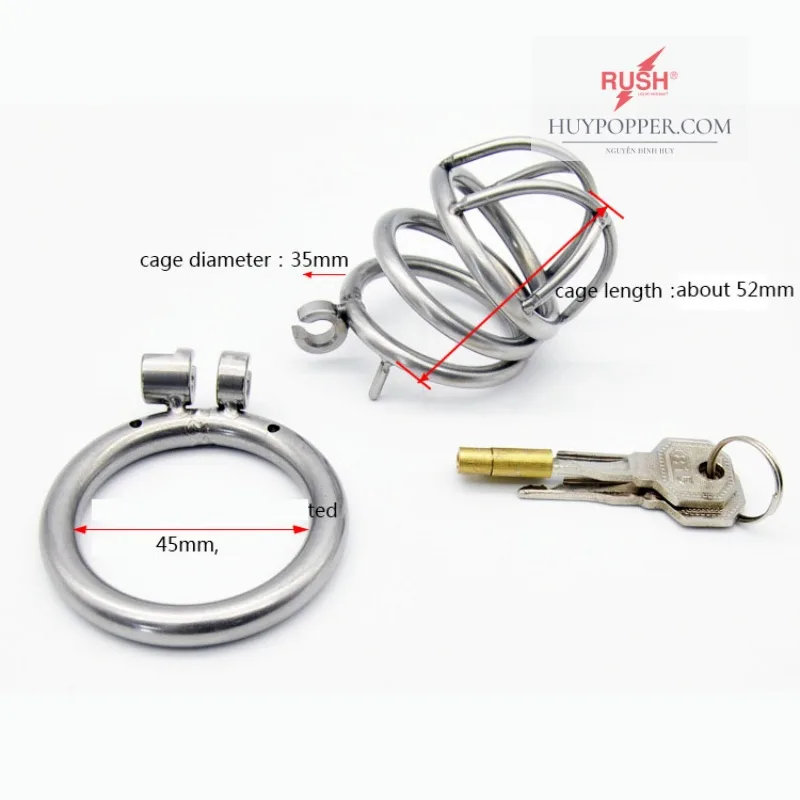 Large Spring Steel Male Chastity Device Comfort Secure — hình 3