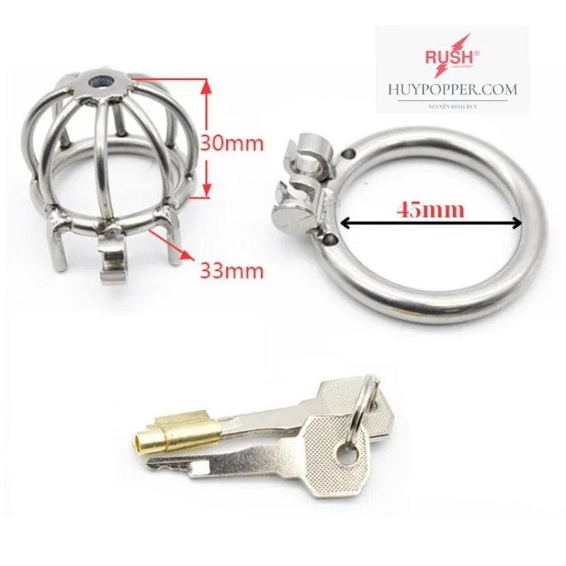 Jack Mini Stainless Steel Chastity Lock Compact Secure — hình 2