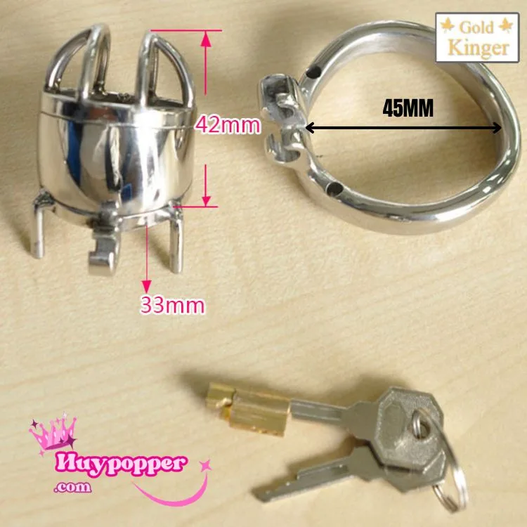 Metal Penis Lock Stainless Steel Secure BDSM Ring 45mm — hình 2