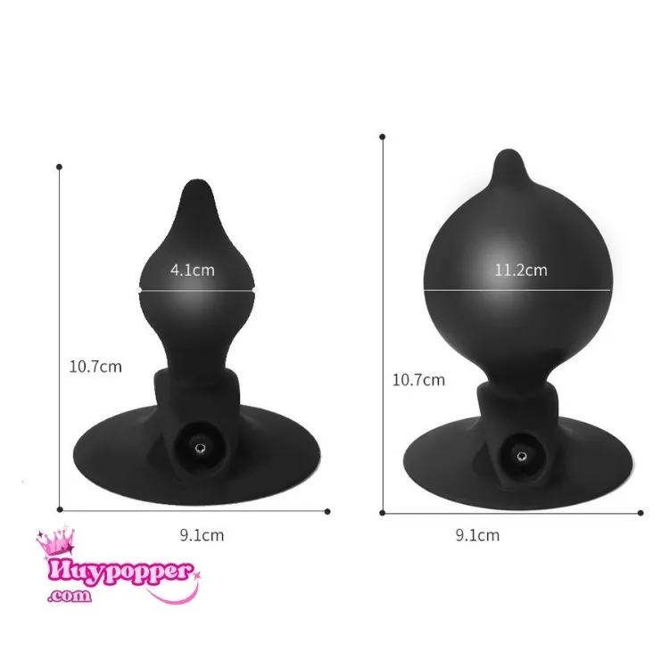 Inflatable Anal Plug with Suction Cup Silicone Expandable — hình 2
