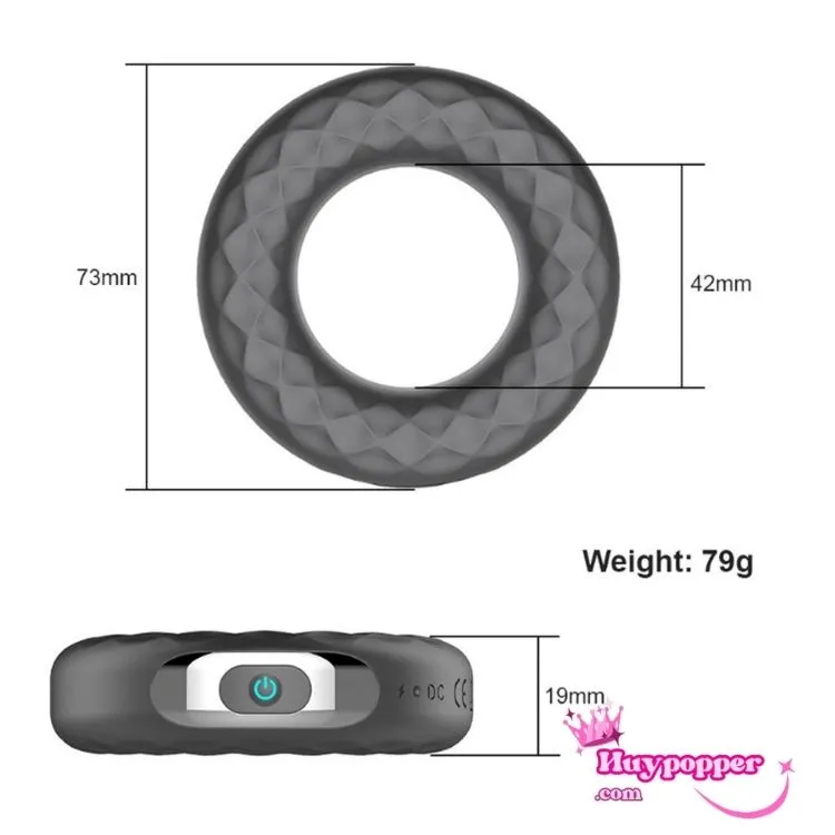 Rechargeable Ring Vibrator with Strong 9-Mode Motor for — hình 2