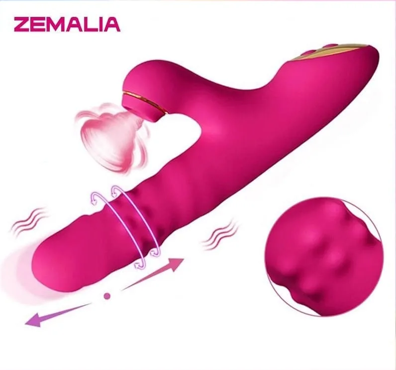 Zemalia Zora 3 Realistic Vibrating Suction Rotating Dildo — Elegant & Ergonomic Design