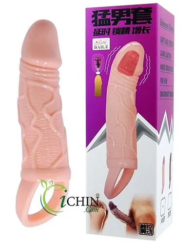 Men Extension Vibrating Cock Sleeve With Ball Strap — Boost Performance & Heighten Sensations