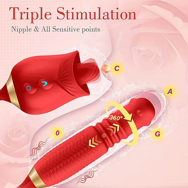 Rose Licking Tongue With Rotating Egg 3-in-1 Ultimate — Easy to Use and Maintain