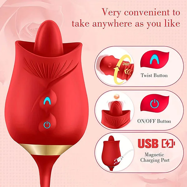 Rose Licking Tongue With Rotating Egg 3-in-1 Ultimate — hình 4