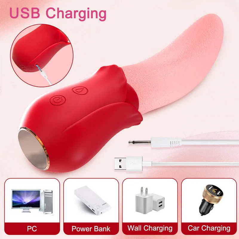 Powerful Tongue Vibrator Licking Clitoral Stimulator — hình 4